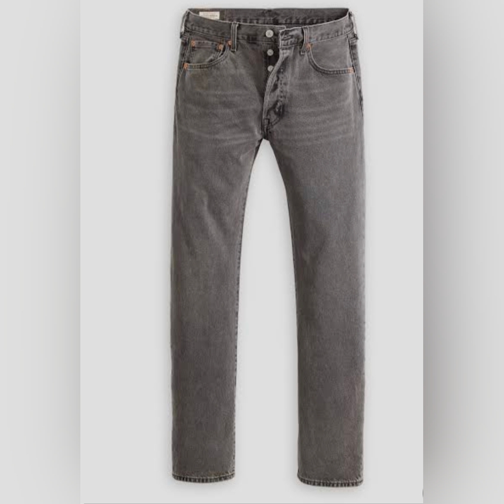 VINTAGE 90s Men's Jeans Levi's 501 Premium Button Fly Gray